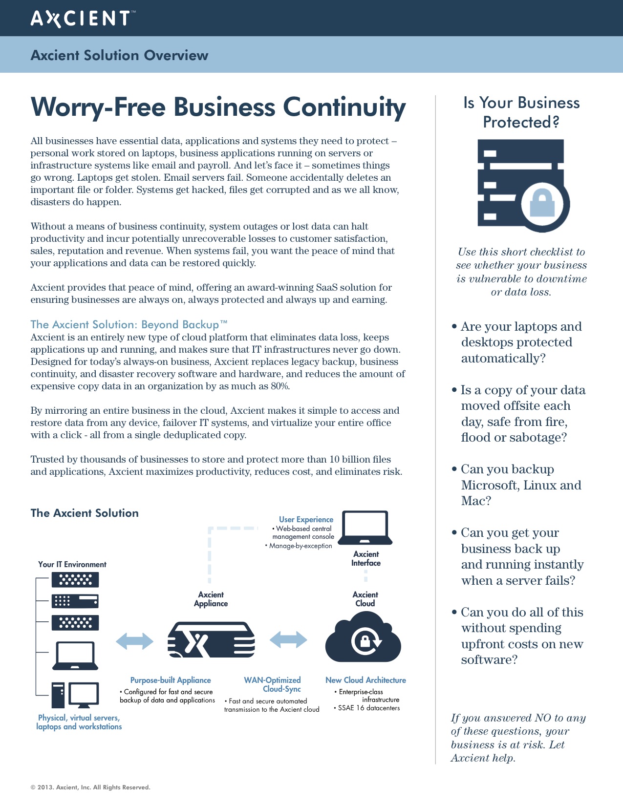 Worry Free Business Continuity